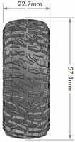 Louise R/C - CR-Mallet 1/18, 1/24 1.0" Crawler Tires, 7mm Hex, Super Soft, Mounted on Black Rim, Front/Rear (2) - Hobby Recreation Products