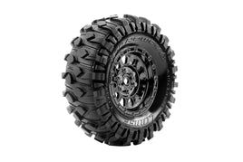 Louise R/C - CR-Rowdy 1/10 1.9" Crawler Class 1 Tires, 12mm Hex on Black Chrome Rim, Super Soft, Front/Rear (2) - Hobby Recreation Products