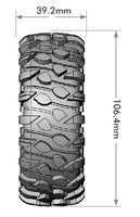 Louise R/C - CR-Rowdy 1/10 1.9" Crawler Class 1 Tires, 12mm Hex on Black Chrome Rim, Super Soft, Front/Rear (2) - Hobby Recreation Products