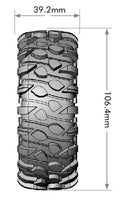 Louise R/C - CR-Rowdy 1/10 1.9" Crawler Class 1 Tires, 12mm Hex on Black Rim, Super Soft, Front/Rear (2) - Hobby Recreation Products