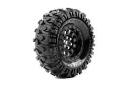 Louise R/C - CR-Rowdy 1/10 1.9" Crawler Class 1 Tires, 12mm Hex on Black Rim, Super Soft, Front/Rear (2) - Hobby Recreation Products