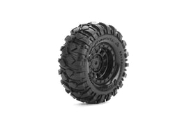 Louise R/C - CR-Rowdy 1/18, 1/24 1.0" Crawler Tires, 7mm Hex, Super Soft, Mounted on Black Rim, Front/Rear (2) - Hobby Recreation Products