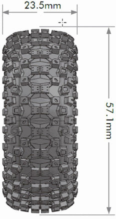 Louise R/C - CR-Uphill 1/18, 1/24 1.0" Crawler Tires, Super Soft, Front/Rear (2) - Hobby Recreation Products