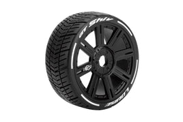 Louise R/C - MFT GT-Shiv 1/8 GT Tires, 17mm Hex, Soft, Mounted on Black Spoke Rim, Front/Rear (2) - Hobby Recreation Products