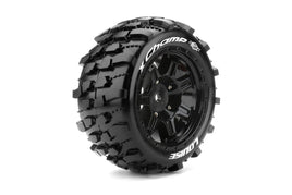 Louise R/C - MFT X-Champ Sport Monster Truck Tires, 24mm Hex, Mounted on Black Rim (2), fits X-MAXX - Hobby Recreation Products