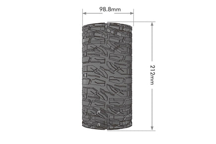 Louise R/C - MFT X-Mallet Sport Monster Truck Tires, 24mm Hex, Mounted on Black Rim (2), fits X-MAXX - Hobby Recreation Products