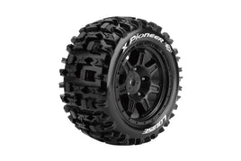 Louise R/C - MFT X-Pioneer Sport Monster Truck Tires, 24mm Hex, Mounted on Black Rim (2), fits X-MAXX - Hobby Recreation Products