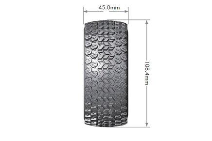 Louise R/C - SC-Hummer 1/10 Short Course Tires, Soft, 12, 14 & 17mm Removable Hex on Black Rim (2) - Hobby Recreation Products