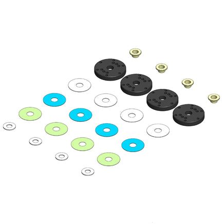 MIP - Moore's Ideal Products - Bypass1 Pistons, 6-Hole Set, 16mm, for TLR 1/8th - Hobby Recreation Products