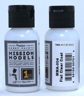 Mission Models - Acrylic Model Paint 1 oz Bottle, Flat Coat Clear - Hobby Recreation Products