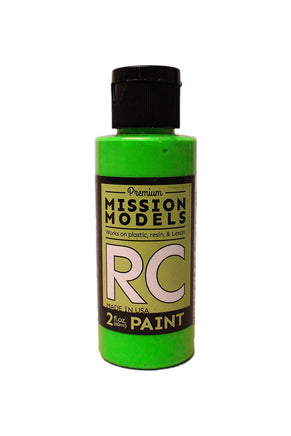 Mission Models - Water-based RC Paint, 2 oz bottle, Flourescent Racing Grenn - Hobby Recreation Products