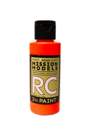 Mission Models - Water-based RC Paint, 2 oz bottle, Flourescent Racing Orange - Hobby Recreation Products