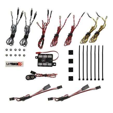 MyTrickRC - Car Package 4 Headlight - 1-UF-7 Controller, 4-White, 4-Red, 2-Amber (3mm) - Hobby Recreation Products