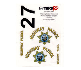 MyTrickRC - CHP Decal Set - Realistic 1:10 Scale Decal Set. California - Hobby Recreation Products