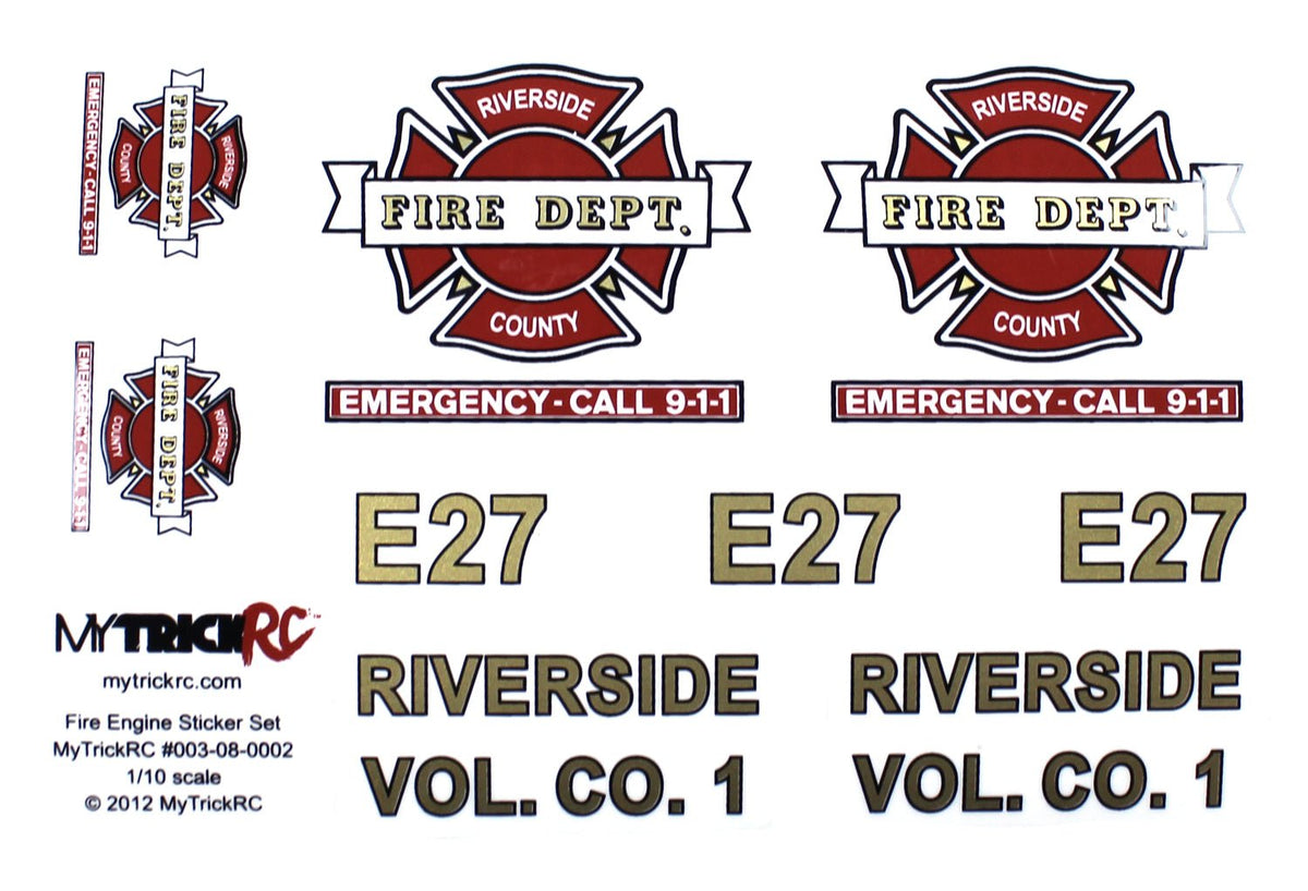 Fire Truck Decal Set - Realistic 1:10 Scale Decal| Hobby Recreation ...