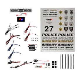 MyTrickRC - Police Deluxe Light Bar Kit- Police Basic + Police Interceptor Flasher and Police Decals - Hobby Recreation Products