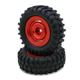 Panda Hobby - Classico4 Aluminum Wheels, Red with 60mm Tires, fits Tetra18 X1, X1T, X2, X2T, K1 - Hobby Recreation Products