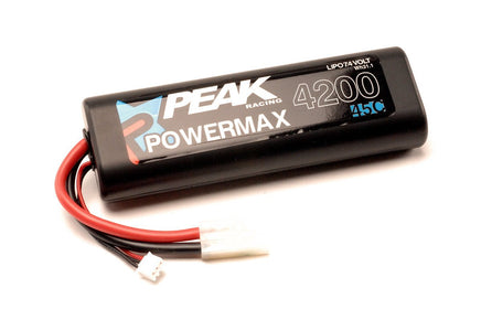 Peak Racing - PowerMax Sport 4200mAh LiPo Battery, 7.4V (Tamiya Plug) 45C - Hobby Recreation Products