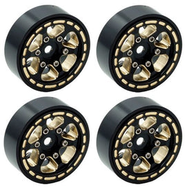 Power Hobby - 1.0" Black Brass Beadlock Crawler Wheels, 1/24 Traxxas TRX-4M - Hobby Recreation Products