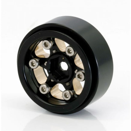 Power Hobby - 1.0" Black Brass Beadlock Crawler Wheels, 1/24 Traxxas TRX-4M - Hobby Recreation Products