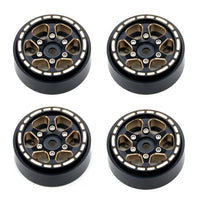 Power Hobby - 1.0" Black Brass Beadlock Crawler Wheels, 1/24 Traxxas TRX-4M - Hobby Recreation Products