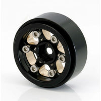 Power Hobby - 1.0" Black Brass Beadlock Crawler Wheels, for 1/24 Axial SCX24 - Hobby Recreation Products