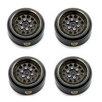 Power Hobby - 1.0" Black Brass Beadlock Crawler Wheels, for, 1/24 Axial SCX24 - Hobby Recreation Products