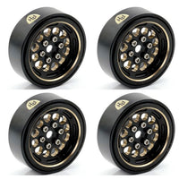 Power Hobby - 1.0" Black Brass Beadlock Crawler Wheels, for, 1/24 Axial SCX24 - Hobby Recreation Products