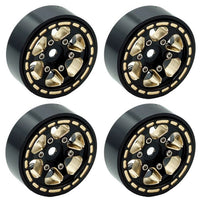 Power Hobby - 1.0" Black Brass Beadlock Crawler Wheels, for 1/24 Axial SCX24 - Hobby Recreation Products