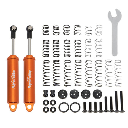 Power Hobby - 100mm Promatics Two Stage Internal Spring Shocks, Orange, 2 Shocks - Hobby Recreation Products