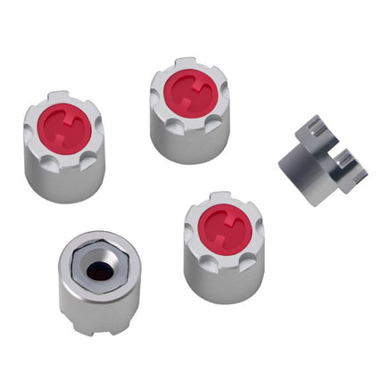 Power Hobby - 1/10 Scale Rock Crawler M4 Locking Hubs with Tool, Silver - Hobby Recreation Products