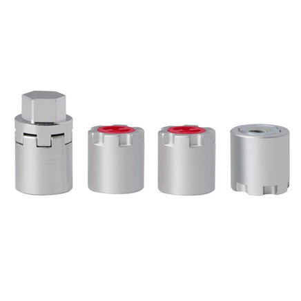 Power Hobby - 1/10 Scale Rock Crawler M4 Locking Hubs with Tool, Silver - Hobby Recreation Products