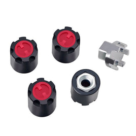 Power Hobby - 1/10 Scale Rock Crawler M4 Locking Hubs w/Tool, Black - Hobby Recreation Products