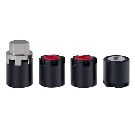 Power Hobby - 1/10 Scale Rock Crawler M4 Locking Hubs w/Tool, Black - Hobby Recreation Products