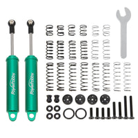 Power Hobby - 110mm Promatics Two Stage Internal Spring Shocks, Green, 2 Shocks - Hobby Recreation Products