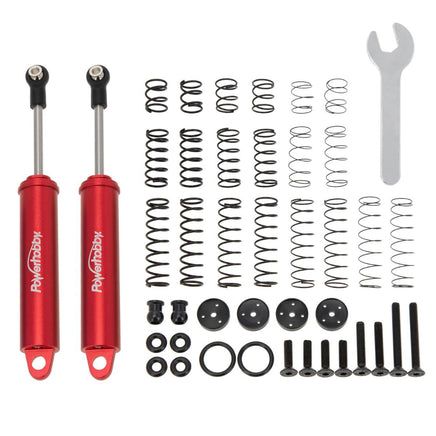 Power Hobby - 110mm Promatics Two Stage Internal Spring Shocks, Red, 2 Shocks - Hobby Recreation Products