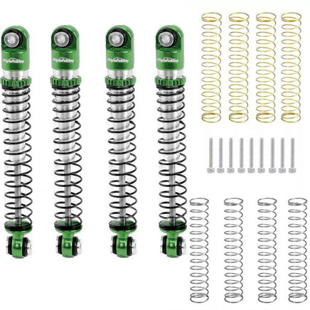 Power Hobby - 1/24 Aluminum 54mm Long Travel Shocks, Green, for Axial SCX24 Jeep / Bronco - Hobby Recreation Products