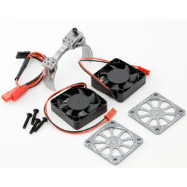 Power Hobby - 1/5 Aluminum Heatsink with 40mm Dual High Speed Cooling Fans and Cover, Gunmetal - Hobby Recreation Products