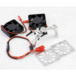 Power Hobby - 1/5 Aluminum Heatsink with 40mm Dual High Speed Cooling Fans and Cover, Silver - Hobby Recreation Products