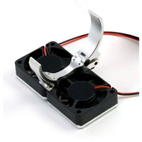 Power Hobby - 1/5 Aluminum Heatsink with 40mm Dual High Speed Cooling Fans and Cover, Silver - Hobby Recreation Products