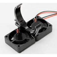 Power Hobby - 1/8 Aluminum Heatsink 30mm Twin Turbo High Speed Cooling Fans, Black - Hobby Recreation Products