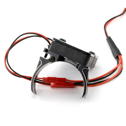 Power Hobby - 1/8 Aluminum Heatsink 40mm Dual High Speed Cooling Fans with Cover, Black - Hobby Recreation Products