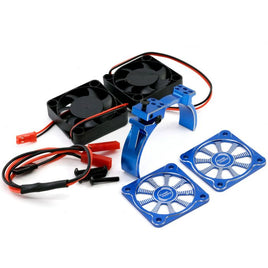 Power Hobby - 1/8 Aluminum Heatsink 40mm Dual High Speed Cooling Fans with Cover, Blue - Hobby Recreation Products