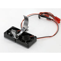 Power Hobby - 1/8 Aluminum Heatsink 40mm Dual High Speed Cooling Fans with Cover, Gunmetal - Hobby Recreation Products