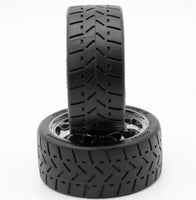 Power Hobby - 1/8 Gripper 42/100 Belted Mounted Tires 17mm Chrome Wheels - Hobby Recreation Products