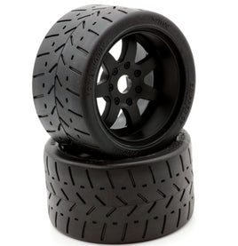 Power Hobby - 1/8 Gripper 54/100 Belted Mounted Tires 17mm Black - Hobby Recreation Products