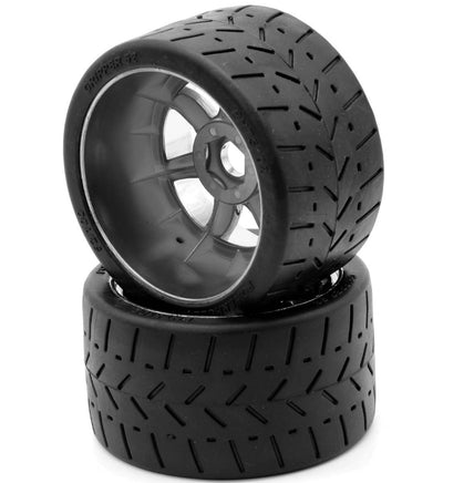 Power Hobby - 1/8 Gripper 54/100 Belted Mounted Tires 17mm Chrome Wheels - Hobby Recreation Products