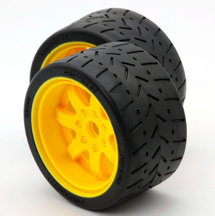 Power Hobby - 1/8 Gripper 54/100 Belted Mounted Tires 17mm Yellow - Hobby Recreation Products