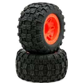Power Hobby - 1/8 Raptor 3.8" Belted All Terrain Tires 17mm Mounted Orange - Hobby Recreation Products
