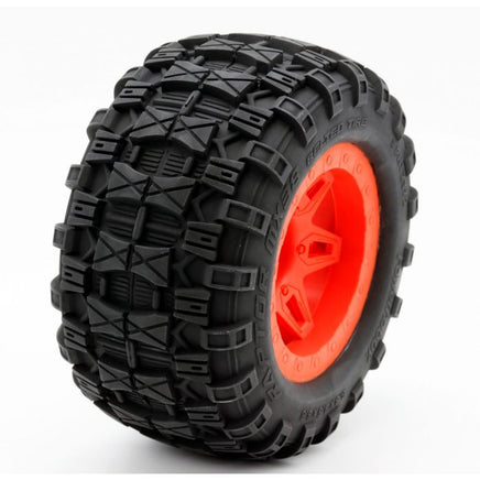 Power Hobby - 1/8 Raptor 3.8" Belted All Terrain Tires 17mm Mounted Orange - Hobby Recreation Products